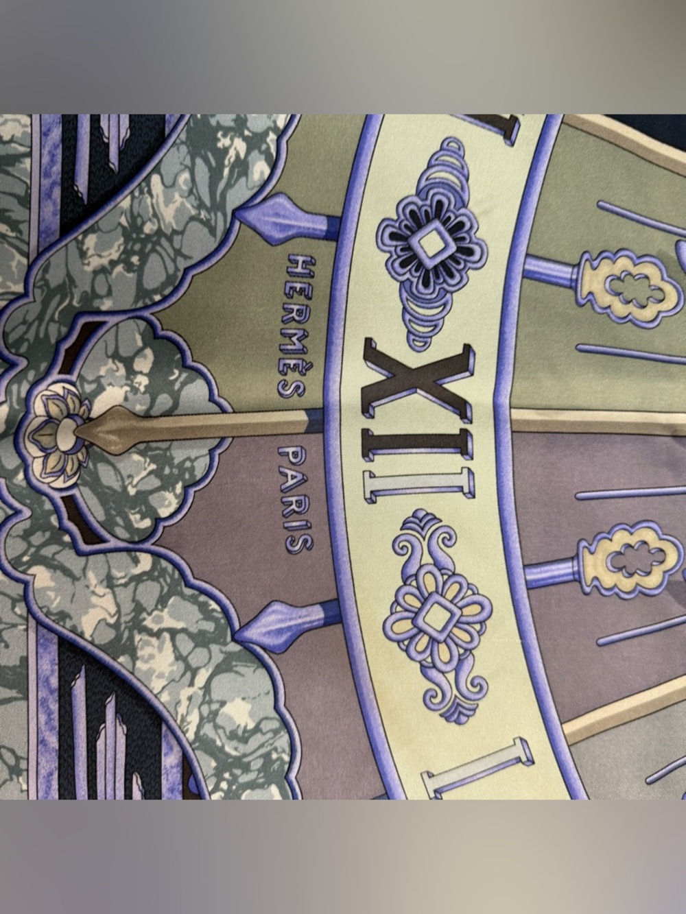 Hermes Silk Scarf Gloria Soli Purple Blue Grey Sun Moon Stars Solar Astrology - Picture 6 of 12